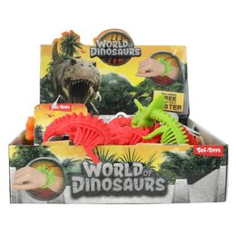 Náramek dinosaurus natahovací mačkací silikon 22cm 4 barvy 24ks v boxu