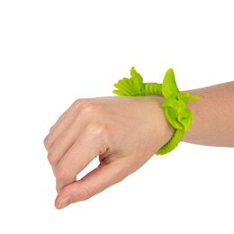 Náramek dinosaurus natahovací mačkací silikon 22cm 4 barvy 24ks v boxu