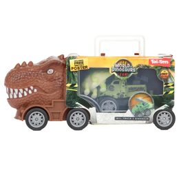 Dinosaurus kamion plast 16x7cm s doplňky 2 druhy v krabičce