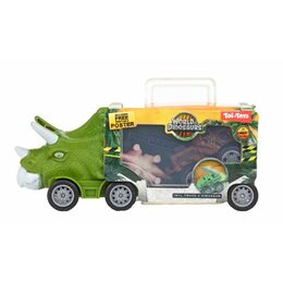 Dinosaurus kamion plast 16x7cm s doplňky 2 druhy v krabičce