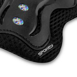 Spokey SHIELD 3dílná sada dětských chráničů, černé, vel. L