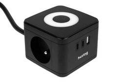 Nabíjecí stanice Huslog 12W 2xzásuvka, 2xUSB-C, 1xUSB černá