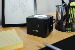 Nabíjecí stanice Huslog 12W 2xzásuvka, 2xUSB-C, 1xUSB černá