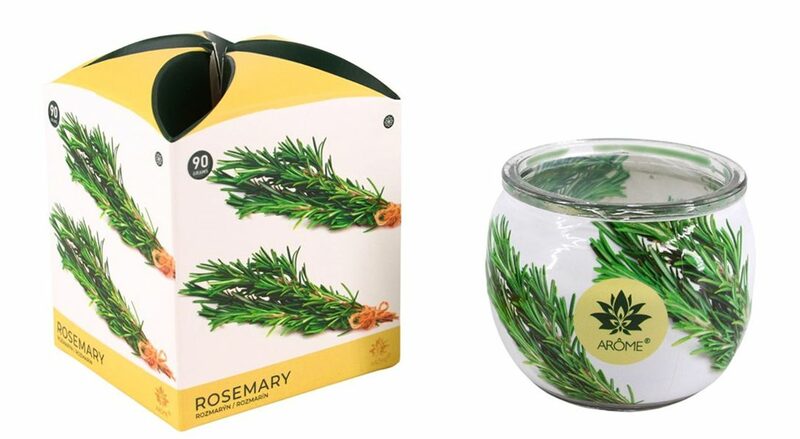 AROME svíčka vosková ve skle 90g Rosemary 0325