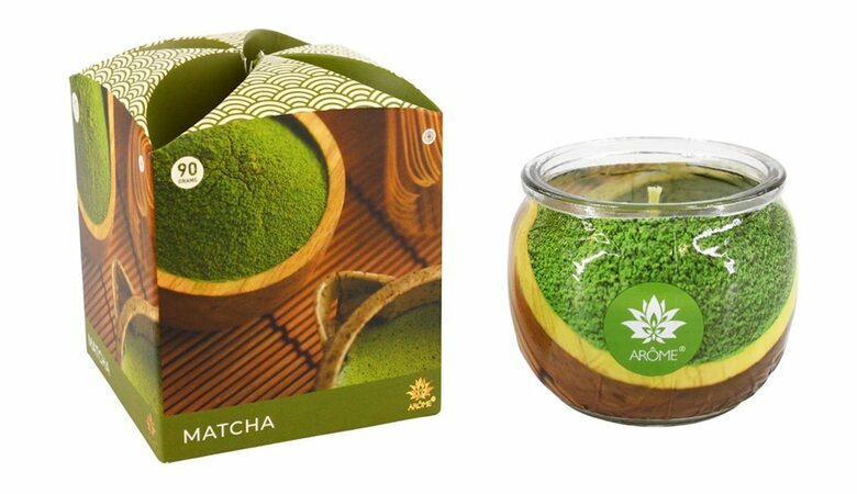 AROME svíčka vosková ve skle 90g Matcha 0328