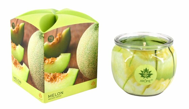 AROME svíčka vosková ve skle 90g Melon 0329