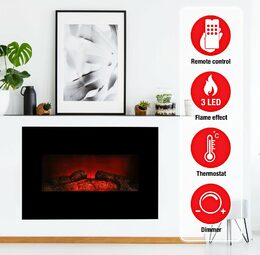 ALPINA Elektrický krb nástěnný Memphis LED 80cm 1800W ED-253680