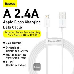 Datový kabel Baseus Superior Series USB/Lightning 1m (2.4 A) bílá
