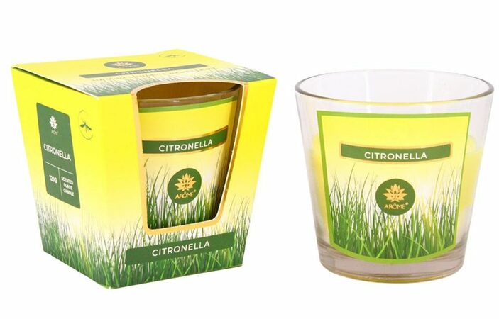 AROME svíčka vosková ve skle 120g Citronella proti komárům 0324