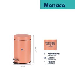 KELA Koš kosmetický MONACO 3l  broskvově růžový KL-24312
