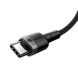 Datový kabel Baseus Cafule USB-C PD2.0 100W 2m 20V 5A šedo-černý