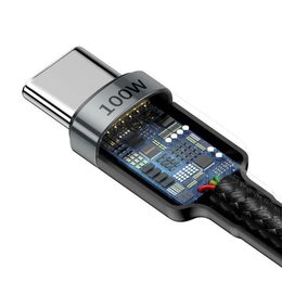 Datový kabel Baseus Cafule USB-C PD2.0 100W 2m 20V 5A šedo-černý