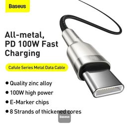 Datový kabel Baseus Cafule USB-C na USB-C 2m 100W černý