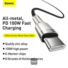 Datový kabel Baseus Cafule USB-C/USB-C 1m 100W (20V 5A) černý