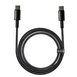 Datový kabel Baseus Tungsten Gold USB-C/USB-C 2m 100W černý