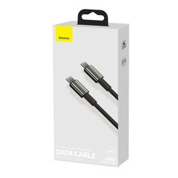 Datový kabel Baseus Tungsten Gold USB-C/USB-C 2m 100W černý