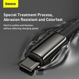 Datový kabel Baseus Tungsten Gold USB-C/USB-C 2m 100W černý