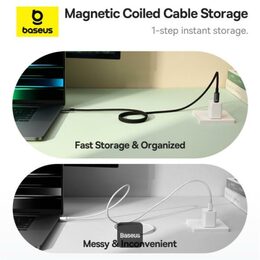 Datový magnetický kabel Baseus Tungsten Gold USB-C/USB-C 1m 100W černý