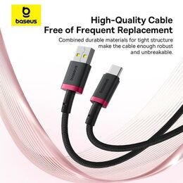 Rychlonabíjecí kabel Baseus Dura USB/USB-C 1m 60W černo červený