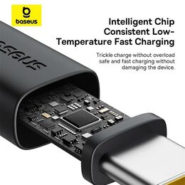 Rychlonabíjecí kabel Baseus Dura USB/USB-C 2m 60W černo zlatý