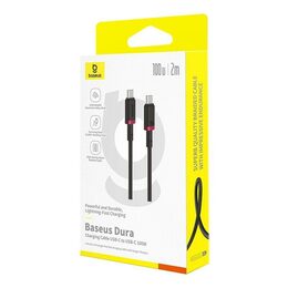 Rychlonabíjecí kabel Baseus Dura USB-C/USB-C 2m 100W červeno černý