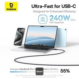Datový kabel Baseus PicoGo magnetic USB-C/USB-C 1m 240W černý
