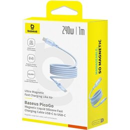 Datový kabel Baseus PicoGo magnetic USB-C/USB-C 1m 240W modrý