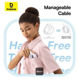 Datový kabel Baseus PicoGo magnetic USB-C/USB-C 1m 240W bílý