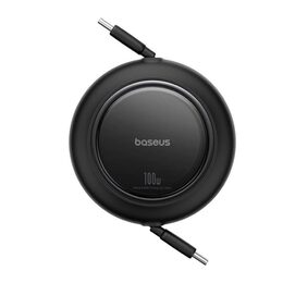 Navíjecí kabel Baseus Free2Pull USB-C/USB-C s nastavitelnou délkou až 1m 100W černý