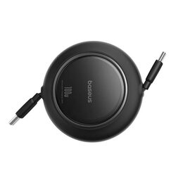 Navíjecí kabel Baseus Free2Pull USB-C/USB-C s nastavitelnou délkou až 1m 100W černý