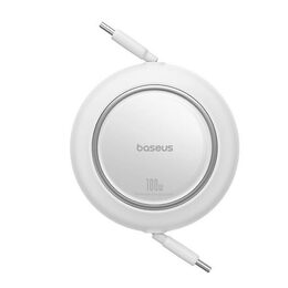 Navíjecí kabel Baseus Free2Pull USB-C/USB-C s nastavitelnou délkou až 1m 100W bílý