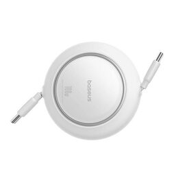 Navíjecí kabel Baseus Free2Pull USB-C/USB-C s nastavitelnou délkou až 1m 100W bílý