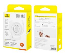 Navíjecí kabel Baseus Free2Pull USB-C/USB-C s nastavitelnou délkou až 1m 100W bílý