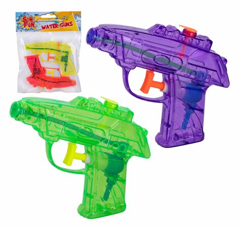 Mikro vodní pistole stříkací Sun Fun transparentní 2ks plast 12cm