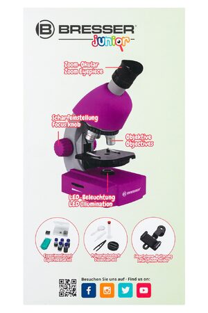 Bresser Junior 40x-640x Microscope, violet (70121)