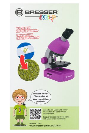 Bresser Junior 40x-640x Microscope, violet (70121)