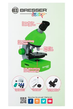 Bresser Junior 40x-640x Microscope, green