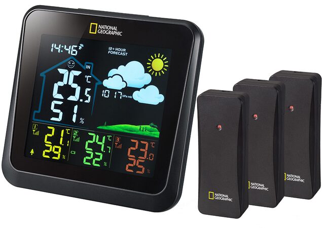 Barevná meteostanice Bresser National Geographic VA se 3 venkovními senzory