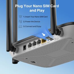 Modem TP-Link Mercusys MB115-4G LTE s WiFi routerem, 3x LAN, 1x WAN, 1x slot SIM, 2,4