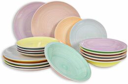 HIT Jídelní sada talířů 18 ks Tavola Pastel HT-24327144