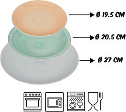HIT Jídelní sada talířů 18 ks Tavola Pastel HT-24327144