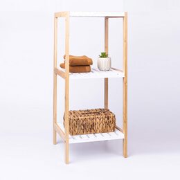 HOMESTYLING Policový regál do koupelny dřevěný 79 cm KO-784200930