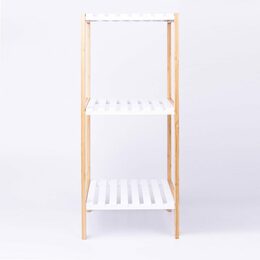 HOMESTYLING Policový regál do koupelny dřevěný 79 cm KO-784200930