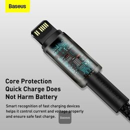 Rychlonabíjecí datový kabel Baseus Tungsten Gold 20W 1m USB-C na Lightning černý