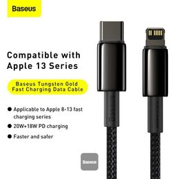Rychlonabíjecí datový kabel Baseus Tungsten Gold 20W 1m USB-C na Lightning černý