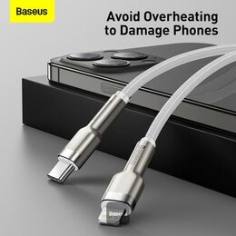 Datový kabel Baseus Cafule USB-C/Lightning PD 20W 1m bílý