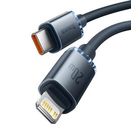 Datový kabel Baseus Crystal Shine USB-C/Lightning 2m 20W černý