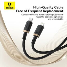 Rychlonabíjecí kabel Baseus Dura USB/Lightning 2m 20W černo zlatý