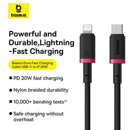 Rychlonabíjecí kabel Baseus Dura USB/Lightning 2m 20W červeno černý