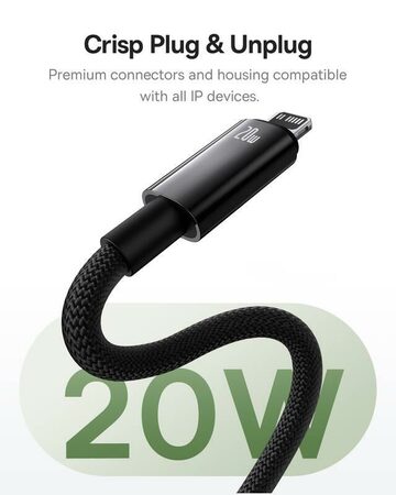 Magnetický nabíjecí kabel Baseus Tungsten USB-C/Lightning 1m 20W černý